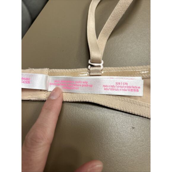 3 Victoria’s Secret 32B Multiway T-Shirt Front Close Racerback Nude Push Up Bras - Picture 10 of 16